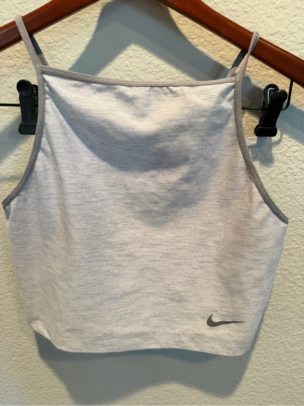 Nike Grey Cropped Tank Top with Swoosh Size Women’s Small